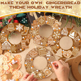 472 Pcs DIY Christmas Craft Kits Xmas Tree Wreath Craft Gingerbread Men Bell Snowflakes Wreath Arts Christmas Hanging Ornaments with Gingerbread Houses Gift Boxes Sticker for Xmas Indoor Outdoor Decor Wavwavw
