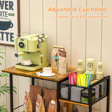 keomaisyto Coffee Bar Station, Coffee Station Cabinet with Dividers for Organizing Coffee Accessories, Farmhouse Coffee Stand, 3 Tier Coffee Table for Living Room/Entryway/Kitchen keomaisyto