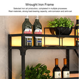Wine Rack Wall Mounted Bar Shelves with Hanging Wine Glass Rack Liquor Bottle Display Shelf with LED Light Floating Bar Shelves Whiskey Shelf Kitchen Wall Cabinet for Home Bar Dining Room Cafe(Color:G JOSIAHCQ