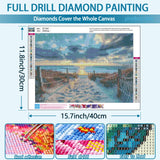 TOPMCYSG Beach Landscape Diamond Art Kits for Adults,Sunset Scenery 5D Diamond Painting Kits for Beginners,DIY Diamond Dots Round Full Drill Paint with Diamonds Pictures Gem Art Home Decor 16 x 12 in TOPMCYSG