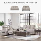 Signature Design by Ashley Boyington Contemporary Leather Match Power Reclining Sofa with USB Charging Ports, LED Lights and Adjustable Headrest, Light Gray Signature Design by Ashley
