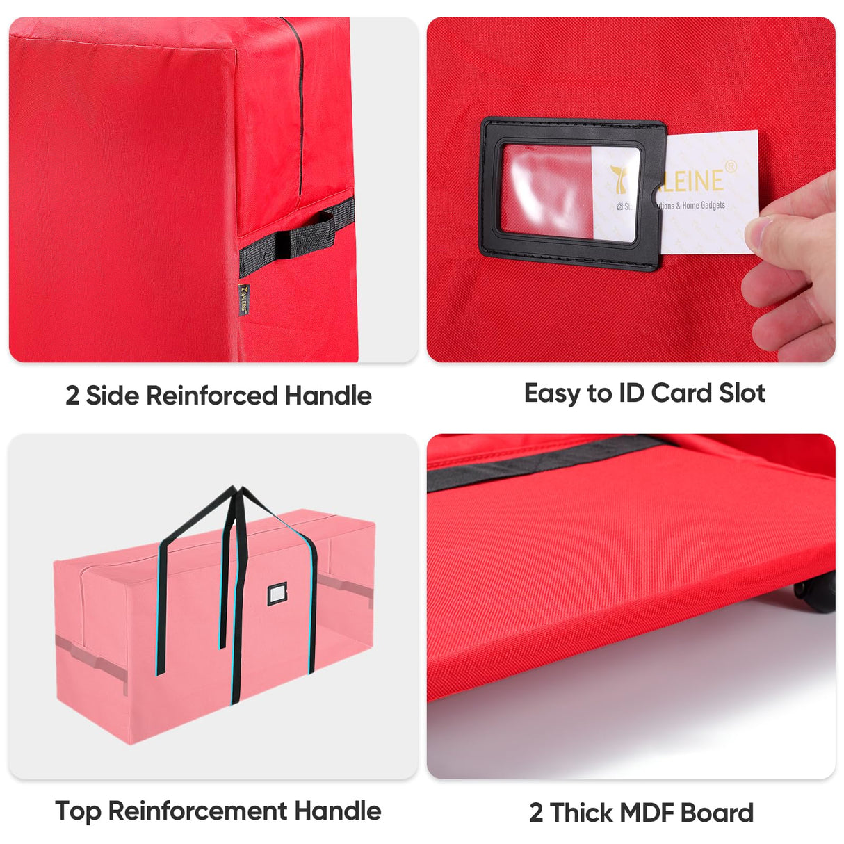 BALEINE 7.5 ft Rolling Christmas Tree Storage Bag, 2 Swivel Wheels for Easy Moving, Heavy Duty 600D Oxford Fabric Extra Large Artificial Christmas Tree Bag with Reinforced Carry Handles (Grey) BALEINE