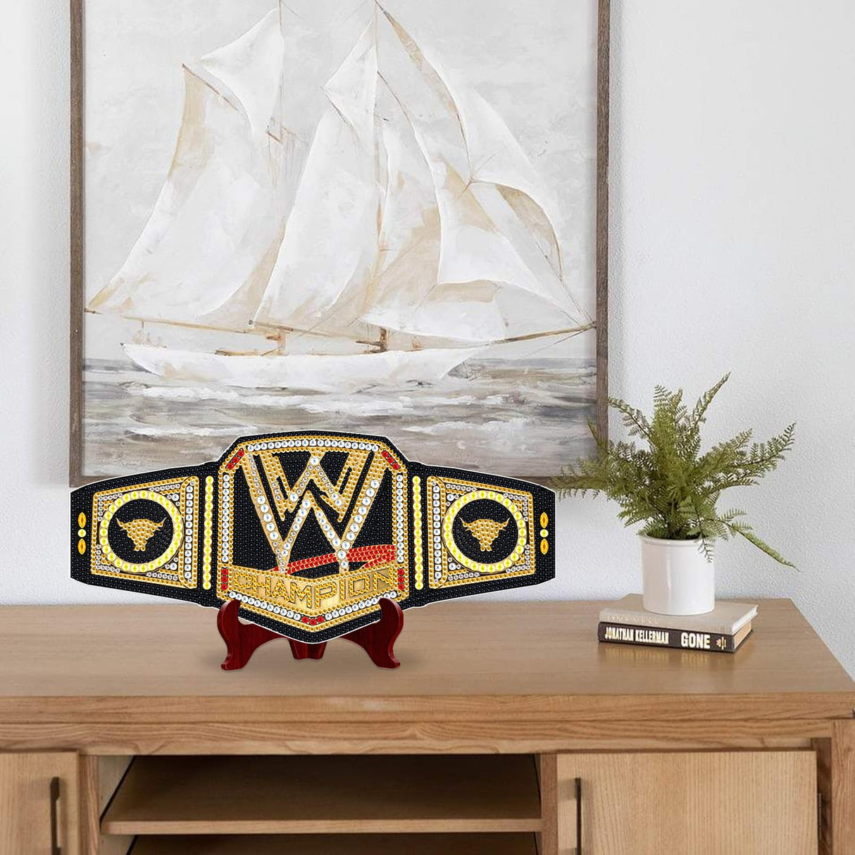 DIY 5D Diamond Painting Belt Ornament Kit – Champion Style Desktop Decor for Men & Women, Diamond Art Craft Table Decoration antor