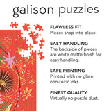 Galison Crystal Flower Ball – 500 Piece Foil Jigsaw Puzzle Featuring Beautiful Artwork of Intergalactic World of Blooms Inside A Crystal Ball Galison