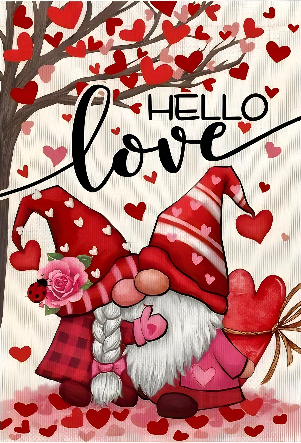 Happy Valentines Gnome Diamond Painting Kits for Adult Beginners,DIY 5D Love Diamond Art Kits Gift, Full Drill Paint with Diamond Dot Gem Art Painting for Home Decor 12x16 inch Semneroy