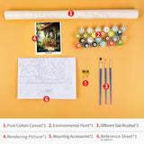 Paint by Number for Adults Canvas Garden - DIY Painting by Numbers for Adult Beginners, Tables and Chairs in The Forest Acrylic Paint by Numbers Kits for Home Wall Decor 16"x20"(Frameless) TUMOVO