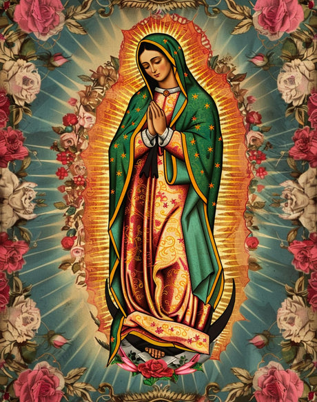 5D DIY Diamond Art Painting Virgin Mary Full Round Drill Embroidery for Wall Decoration 12X16 inches WoodArtSupply