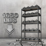 WORKPRO 5-Tier Steel Shelving Unit-Black, 27-2/5”W x 11-7/10”D x 60”H, Adjustable Storage Rack, Heavy Duty Shelf with MDF Board, 1650 lbs Load Capacity (Total) for Garage, Basement, Kitchen WORKPRO