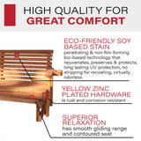 Amish Casual Heavy Duty 800 Lb Roll Back Pressure Treated Porch Glider with Cupholders (5 Foot, Cedar Stain) Amish Casual