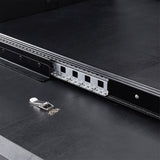 Dining Table, 86.61" to 47.24" Expandable Table for 4 to 8, Modern Extendable Kitchen Table, Round to Large Oval Solid Wood Table Furniture for Dining Room Kitchen Leisure Living Room Apartment, Black HanStrong