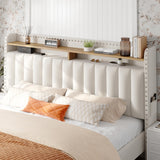 EnHomee Queen Bed Frame with Headboard and Storage, Upholstered Queen Bed Frame with Storage, Queen Size Bed Frame with 2 Drawers, Queen Size Bed Frame with Storage, NO Noise,No Box Spring Needed EnHomee