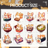 INCOK Corgi Refrigerator Diamond Art Magnets - 12 PCS Japanese Food Diamond Art Magnet Kit Cute Animal Gem Art Fridge Stickers Set Home Decor Birthday Festival Gift for Adults Beginners INCOK