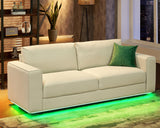 Jocisland Sofa, 89 Inch Modern Sofa with LED Lights, 3 Seater Floating Sofa with Deep Seat, Oversized Couches for Living Room, Linen Beige Sofa Couch Jocisland