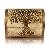 Great Birthday Gift Ideas Handmade Decorative Wooden Jewelry Box With Tree of Life Carvings Jewelry Organizer Keepsake Box Treasure Chest Trinket Holder Watch Box Storage Lock Box The Great Indian Bazaar
