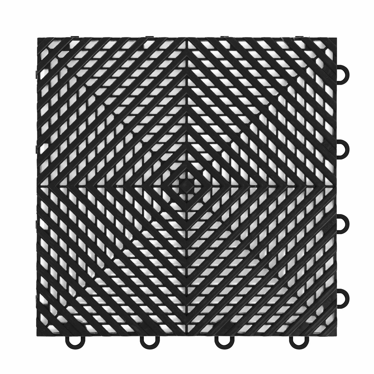 IncStores FlooringInc's Nitro 12"x12" Snap-Together Garage Flooring Tiles, Non-Slip Interlocking Plastic Floor Mat, Garage Organization & Storage, Vented, Midnight Black, 52 Tiles, 52 Sq/Ft IncStores