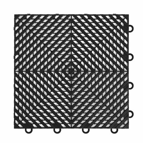 IncStores FlooringInc's Nitro 12"x12" Snap-Together Garage Flooring Tiles, Non-Slip Interlocking Plastic Floor Mat, Garage Organization & Storage, Vented, Midnight Black, 52 Tiles, 52 Sq/Ft IncStores
