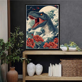 VAIIEYO 5D DIY Dinosaur Diamond Art Kits for Adults, Diamond Painting Animal, Diamond Painting Kit Full Drill Round Rhinestone Craft Canvas for Home Wall Decor Gift 12x16 inch/30x40 cm VAIIEYO