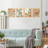 Yeaqee 4 Pcs Diamond Art Kits DIY Painting for Adult Aesthetic Wall Diamond Crafts Aesthetic Room Decor Cute Painting Pictures 5d Craft Wall Decor for Home 10 x 11.8''(Abstract Flowers) Yeaqee