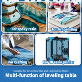 Extra Large Leveling Table for Resin - Resin Leveling Table for Epoxy Resin, 22.8''x 15'' Nonstick Surface, Height & Angular Leveling Feet, Multipurpose No Installation Required Resin Leveling Board JDiction