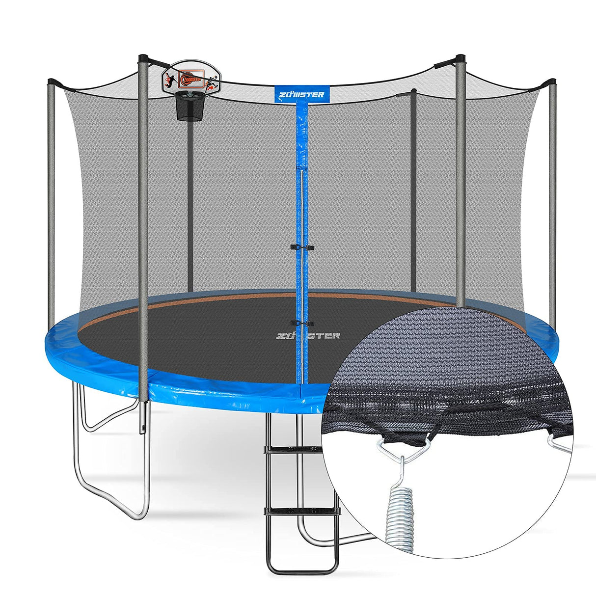 15FT Trampoline Replacement Safety Enclosure Net for 6 Straight Poles Round Frame, Breathable and Weather-Resistant with Adjustable Straps(NET ONLY) Zoomster