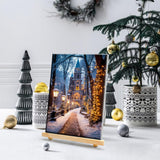 JOOZ Christmas Paint by Numbers Kit for Adults with Frame House Paint by Number with Easel Winter Scenes Paint by Number with Frame DIY Landscape Oil Painting Kits for Gift Home Wall Decor 8x12 Inch JOOZ