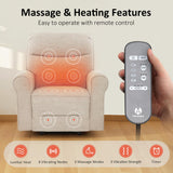 MCombo Dual Motor Power Lift Recliner Chair with Massage and Heat for Elderly, USB Ports, Lay Flat, Fabric 7666 (Beige) MCombo