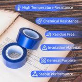 TSSART P18 Heat Tape - Blue Heat Press Tape for Vinyl Sublimation Heat Sublimation Heat Transfer, Oxidation and High Temperature Resistance Residue Free - 4Pack, 0.4inch x 54FT TSSART