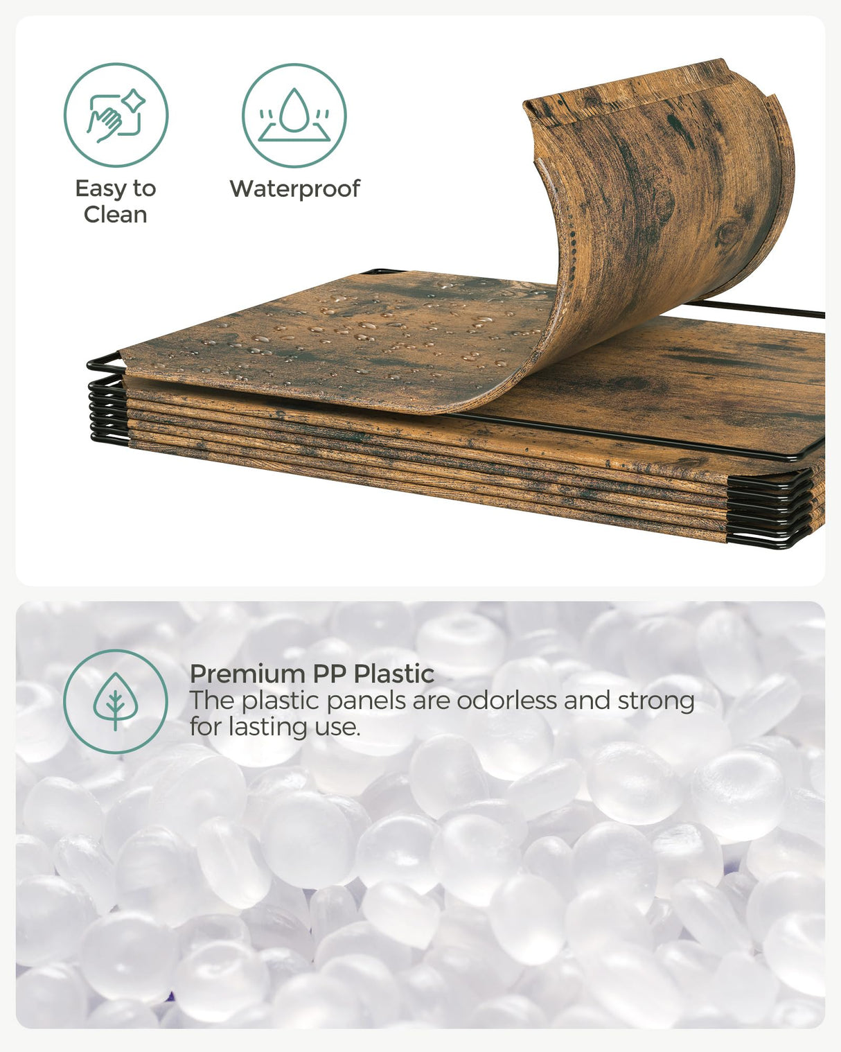 SONGMICS Cube Storage Organizer, Set of 16 Plastic Cubes, Closet Organizers and Storage, Room Organization, Bedroom Living Room, 12.2 x 48.4 x 48.4 Inches, Rustic Brown ULPC442A01 SONGMICS