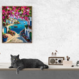 MBNTJHT DIY Scenery Paint by Numbers Kit for Adults,Unframed Landscape Paint by Number Kits on Canvas with Brushes,Flowers and Sea Oil Painting Kits for Home Wall Decor 16X20 Inch/40X50 cm. MBNTJHT