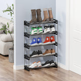 DEYILIAN Free Standing Shoe Racks, 5 Tier Shoe Rack for Entryway Shoe Storage Narrow Shoe Rack Holds 10 Pairs of Shoes with Slanted Space Saving Shoe Shelf Shoe Organizer for Closet Black DEYILIAN