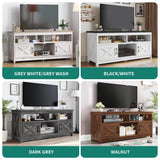 YITAHOME TV Stand for 65/55 Inch Television, Farmhouse Entertainment Center Television Stand with Power Outlets and Open Shelf, Media Console TV Cabinet for Living Room, Grey White/Grey Wash YITAHOME