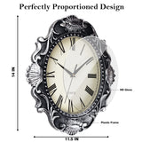 AYRELY® 14 Inch Oval Rustic Wall Clock, Wall Clocks Battery Operated, Country Style Silent Non Ticking Clock, Decorative for Kitchen, Home, Living Room, Farmhouse, Bedrooms AYRELY