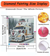 APTDYIGL 5D Christmas Diamond Painting Kits for Adults Beginner,DIY Truck Diamond Art Kits for Adults,Round Full Drill Diamond Dots with Gem Art Kits,Home Wall Decor 13.7X13.7inch APTDYIGL