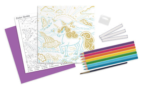 Faber-Castell Paint by Number Foil Fun - Unicorns - Color and Display 1 Unicorn Paint by Number Board Faber-Castell