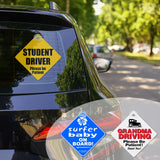 10 Pack 5.5" x 5.5" Sublimation Blanks Suction Cup Car Window Sign, Metal Signs Blanks Removable Car Safety Warning Signs for Heat Thermal Transfer DIY Picture and Custom Design Work OIOIPPIO