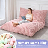 Hobestluk 3 in 1 Bean Bag Chair Giant Bean Bag Chairs Convertible Bean Bag Cushion with Machine Washable Cover, Large Beanbag Chairs for Adult (Pink) Hobestluk