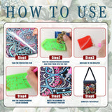 5D DIY Diamond Art Painting Crossbody Bag for Women, Shoulder Bag with Zipper Adjustable Shoulder Strap for Shopping-#10-Flower Generic