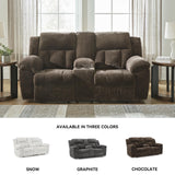 Signature Design by Ashley Frohn Modern Manual Double Reclining Loveseat with Console, Storage and Cup Holders, Dark Brown Signature Design by Ashley