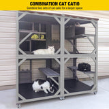 Aivituvin Cat Catio Outdoor Cat House Movable Large Enclosures on Exercise Wheels Kitty Cage with Upgraded Resting Box,Waterproof Cover Aivituvin