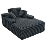 Jocisland 67 inch Chaise Lounge, No-Assembly Sofa Chaise with Throw Pillows and Armrests, Faux Fur Sleeper Sofa for Living Room, Apartments, Gray Jocisland