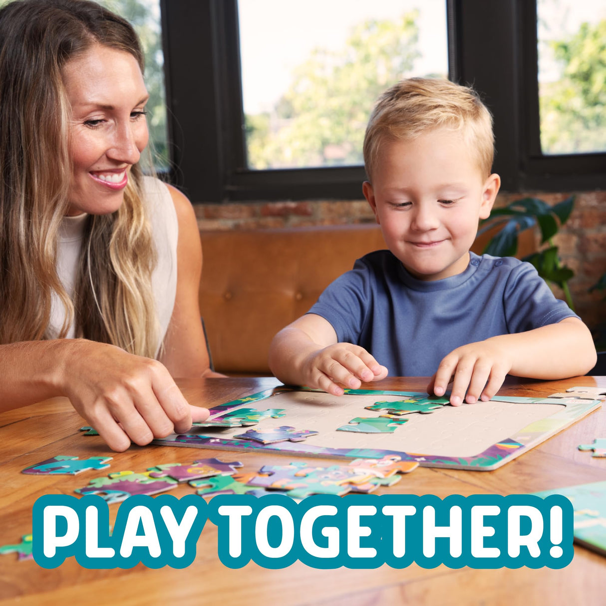 Chuckle & Roar - 4 Pack Tray Puzzles - Farm, Dinosaurs, Jungle, and Zoo - Larger Pieces Designed for Preschool Hands - 12 & 24 PC Tray Puzzles Chuckle & Roar