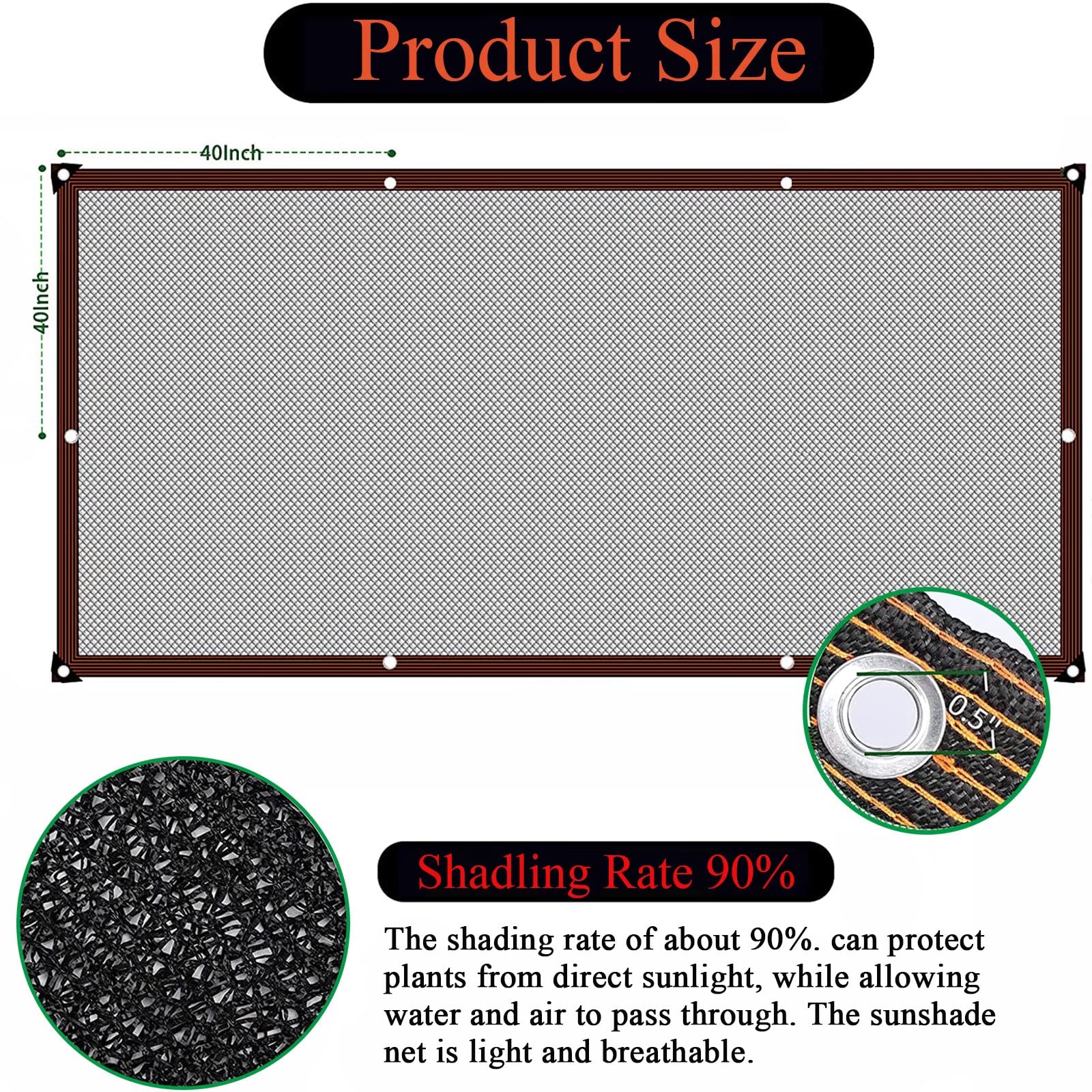 Shade Cloth Garden Shade Mesh Netting with Grommets Outdoor Sun Shade Cover for Pergola Patio Plants Greenhouse Chicken Coop Black 90% Shading Rate(6X8FT) - WoodArtSupply