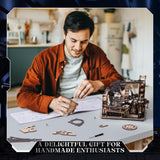 ROKR 3D Puzzles for Adults, Electric Model Kits Marble Spaceport LGC01, 472pcs Marble Run Brain Teaser Wooden Puzzles Building Toy, Desk Decor Creative Birthday Gifts for Men/Women/Teens 14+ ROKR