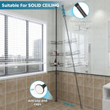 YeYeBest Rustproof Shower Corner Caddy for Bathroom, 4 Adjustable Baskets, 39-125 Inch Corner Shower Organizer with Tension Pole for Shampoo Accessories, Black YeYeBest