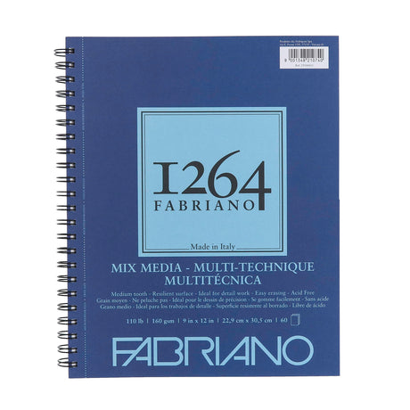 Fabriano 1264 Mixed Media Pad, 9" x 12", 110 lb. Fabriano