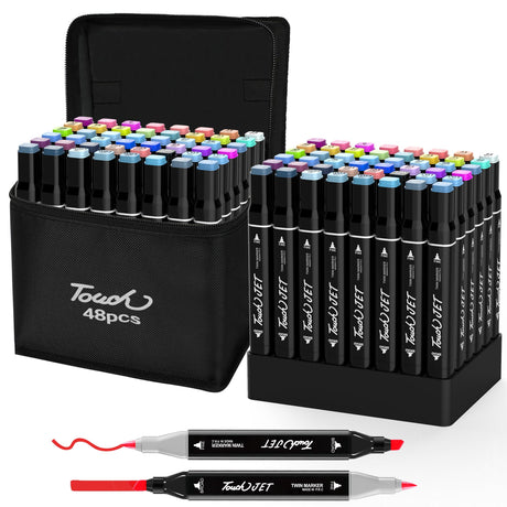 KJSHUANGTANG Alcohol Markers, 48 Colors Dual Tip Art Markers, Drawing Markers, Coloring Marker for Kids Sketching Adult Coloring KJSHUANGTANG