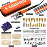 Wood Burning Tool Kit, K KERNOWO 76Pcs Pyrography Wood Burning Kit 70W Adjustable Temperature Pyrography Pen, DIY Creative Tools Stippling Kit for Embossing, Carving, Pyrography for Beginners K KERNOWO