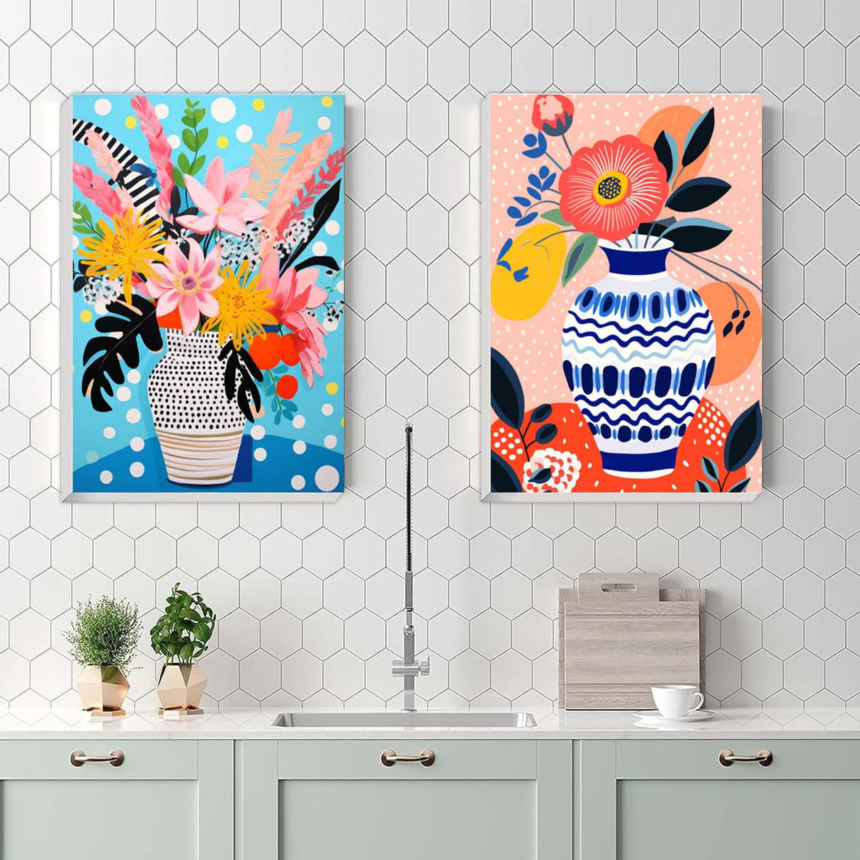 4 Pack Paint by Numbers kit for Adults with Frame and Wooden Easel, Adult Paint by Number Kits Flower, DIY Acrylic Oil Painting by Number for Beginners Home Wall Decor Gift (8x12 inch) bleihum