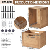 KIRIGEN Stackable Wood Storage Cube/Basket/Bins Organizer for Home Books Clothes Toy Modular Open Cubby Storage System - Office Cubical Bookcase Closet Shelves C26-DBR KIRIGEN