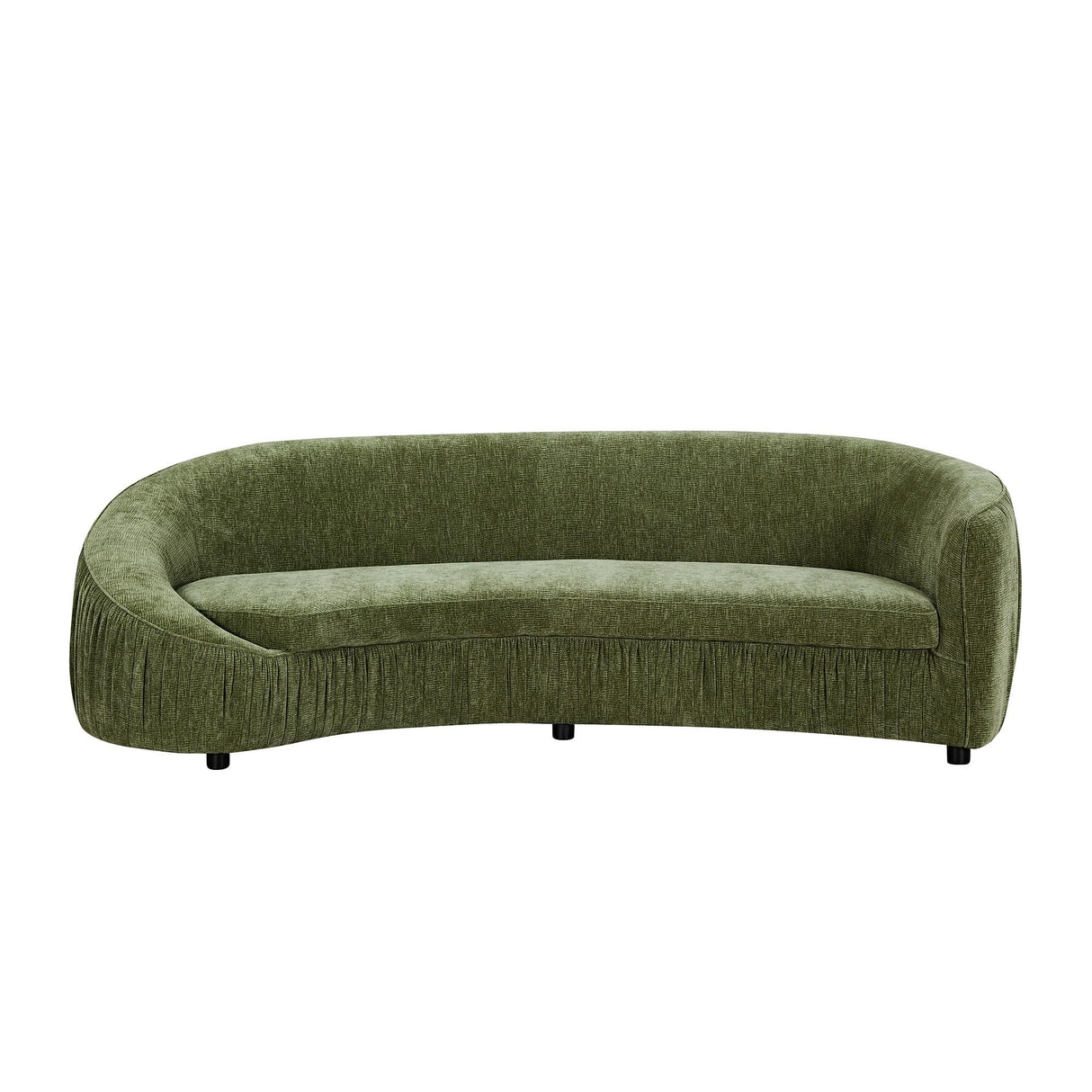 KEIKI 92" Oversized Curved Shaped Upholstered Modular Sectional Sofa, Minimalist 4-Seater Couch with Seat Cushions and Ergonomic Backrest, No Assembly Required, for Apartment, Living Room, Green KEIKI